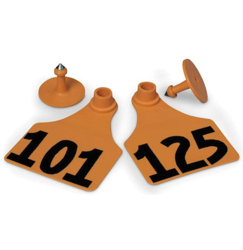 Allflex Global Ear Tag, 3 X 2.25, Large, Orange, 101-125