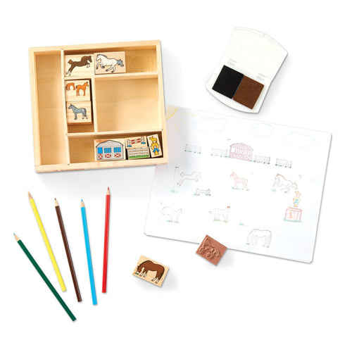 Melissa & Doug Wooden Stamp Set - Horses